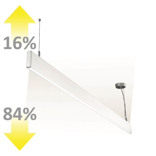 ISOLED LED Hängeleuchte Linear Up+Down 1200, 40W, prismatisch, linear- u. 90° verbindbar, weiß, warmweiß