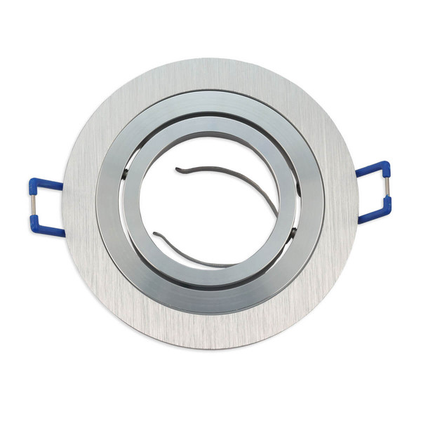 Isoled Einbaurahmen rund, Loch 80mm, Alu gebürstet + gebürstet, für GU10/MR16 Spots 114019