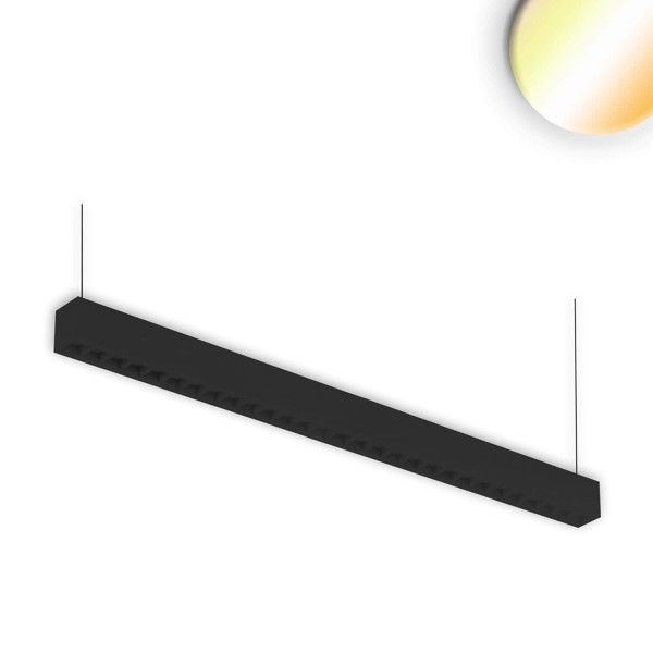 ISOLED LED Aufbau/Hängeleuchte Linear Raster 40W, anreihbar, schwarz, ColorSwitch 3000/3500/4000K