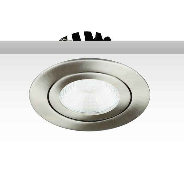 ISOLED LED Einbaustrahler, silber, 8W, 36°, rund, warmweiß, IP65, dimmbar