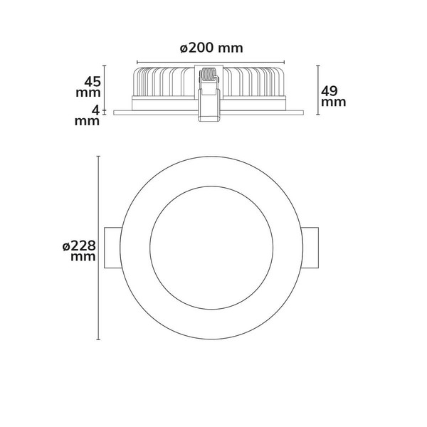 Isoled LED Downlight blendungsreduziert, 35W, rund, DN228, CRI90, Switch 3000/3500/4000K, dimmbar 114194