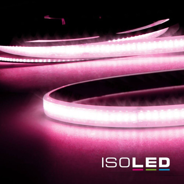 ISOLED LED AQUA CRI9P Linear 48V Flexband Streifen, 8W, IP68, pink, 30 Meter, 240 LED/m