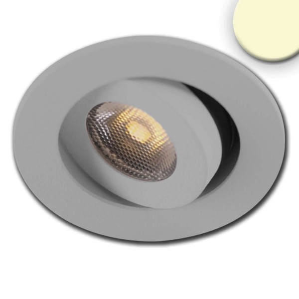 ISOLED LED Einbauleuchte MiniAMP alu gebürstet, 3W, 24V DC, warmweiß, dimmbar