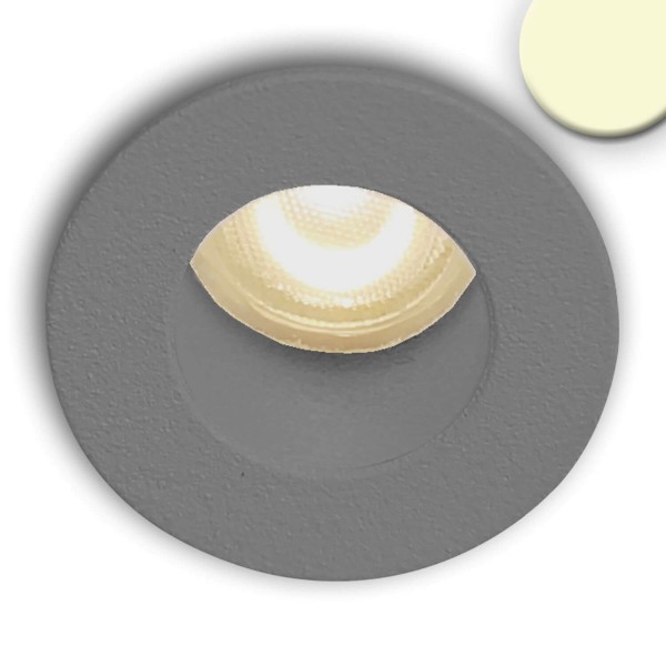 ISOLED LED Einbauleuchte MiniAMP alu gebürstet, 1W, 24V DC, warmweiß, rückversetzt, dimmbar