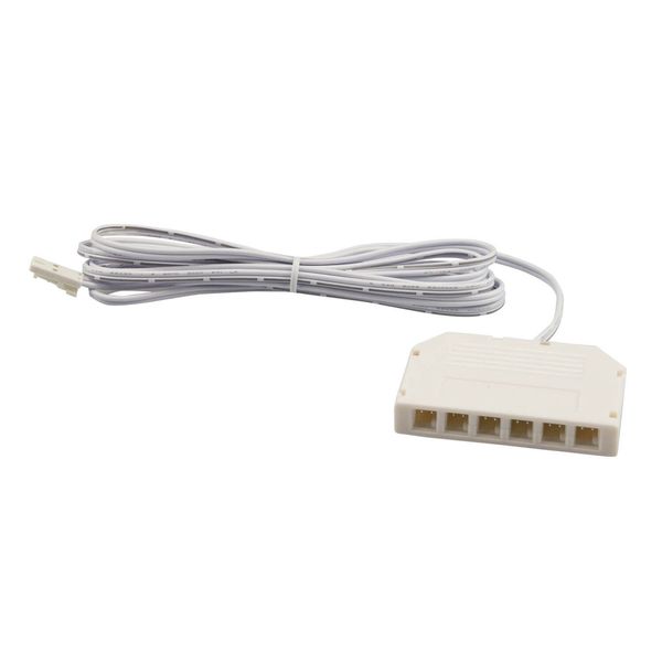 ISOLED MiniAMP 6-fach Verteiler (1 male-Stecker an 6 female-Buchsen), 30cm, 2-polig, weiß, max. 3,5A