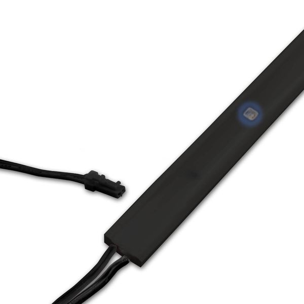 ISOLED LED UV-C MiniAMP Flexband Streifen 270nm, 12V DC, 6W, IP54, 58cm, schwarz, eins. Kabel + maleAMP, 24 LED/m