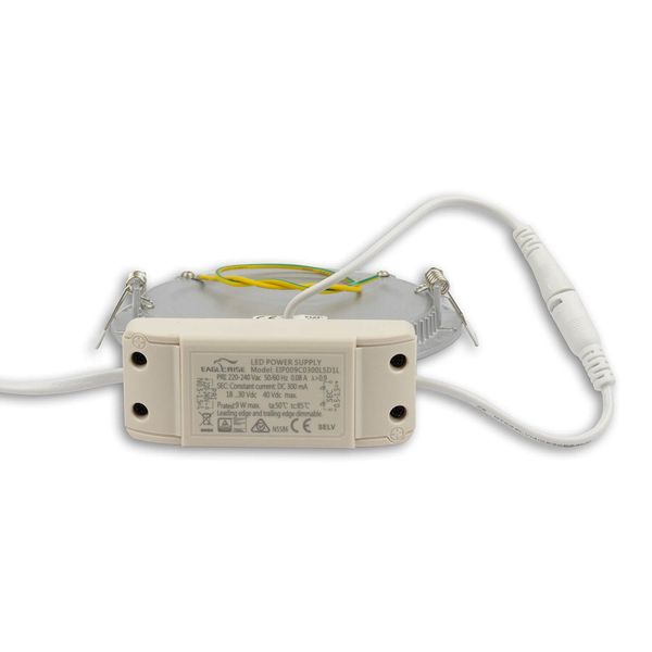 ISOLED LED Downlight, 9W, rund, ultraflach, silber, neutralweiß, dimmbar