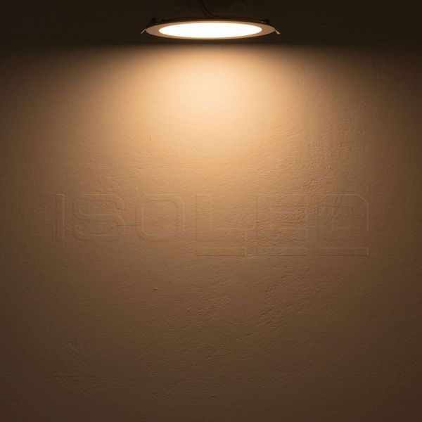 ISOLED LED Downlight, 18W, rund, ultraflach, silber, warmweiß, dimmbar
