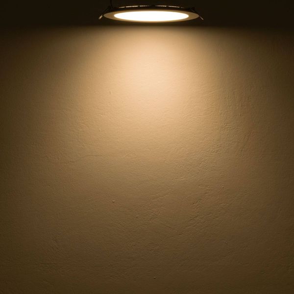 ISOLED LED Downlight, 12W, rund, ultraflach, silber, warmweiß, dimmbar