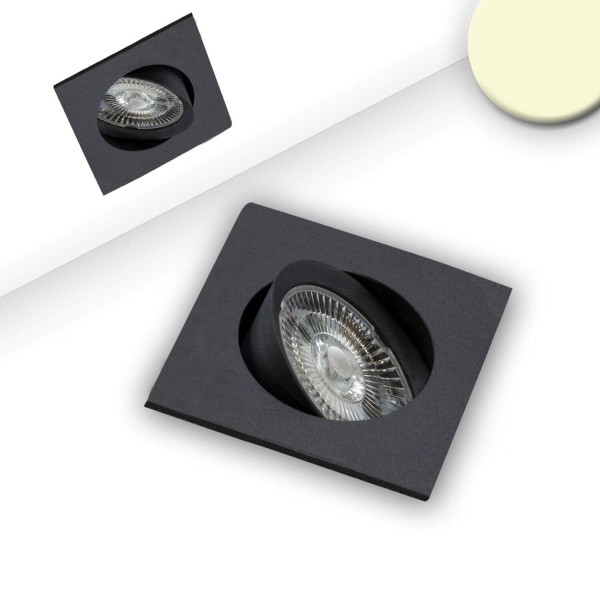 ISOLED LED Einbauleuchte Slim68 schwarz, eckig, 9W, warmweiß, dimmbar