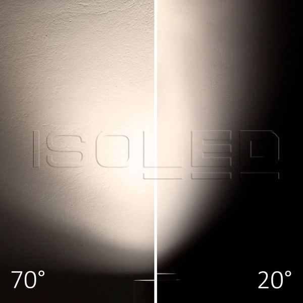 ISOLED 3-PH Schienen-Strahler fokussierbar, 34W, 20°-70°, schwarz matt, Fruit 3000K