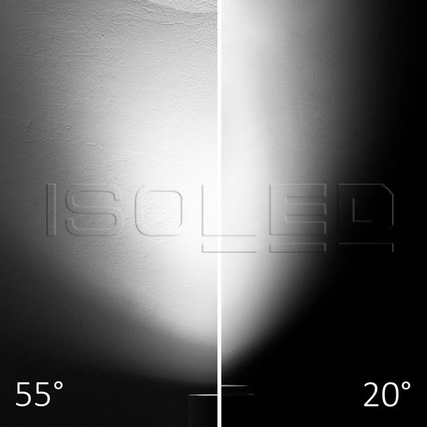 ISOLED 3-PH Schienen-Strahler fokussierbar, 8W, 20°-55°, schwarz matt, 4000K