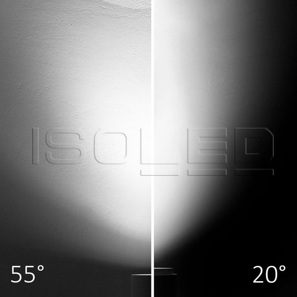 ISOLED 3-PH Schienen-Strahler fokussierbar, 24W, 20°-55°, weiß matt, 4000K