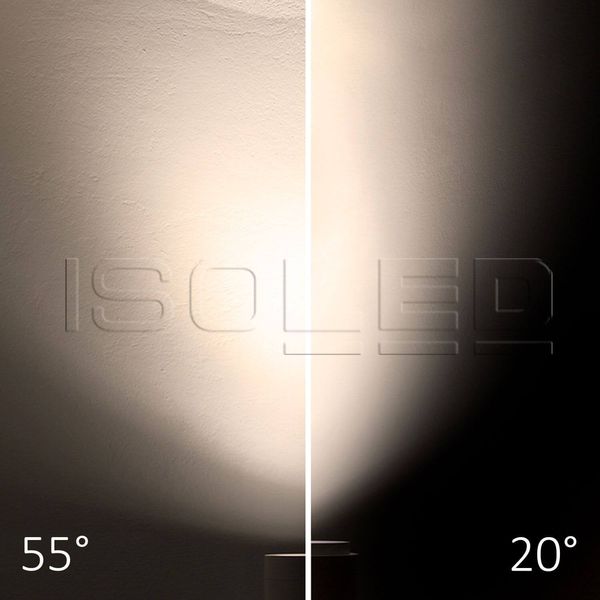ISOLED 3-PH Schienen-Strahler fokussierbar, 24W, 20°-55°, schwarz matt, 3000K