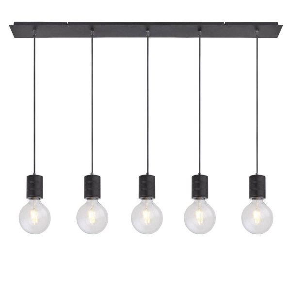 ISOLED Hängeleuchte schwarz matt, 5xE27 Fassung