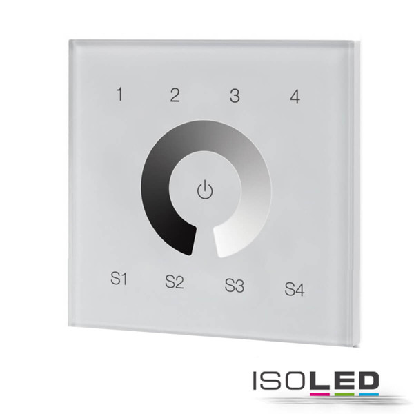 Isoled DALI 4 Gruppen / 4 Szenen Einbau-Touch Master-Dimmer, weiß, 230V AC oder DALI-Bus Spannung 115061