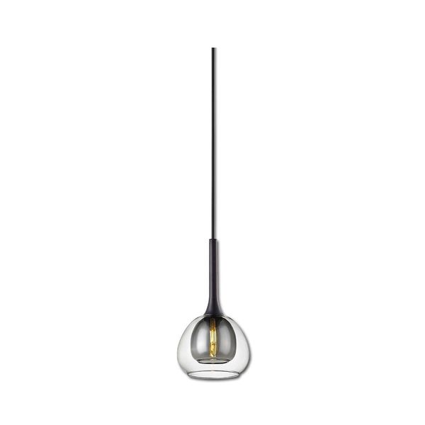 ISOLED Pendelleuchte, clear/black Glas, E14, 50-300cm, exkl. Baldachin