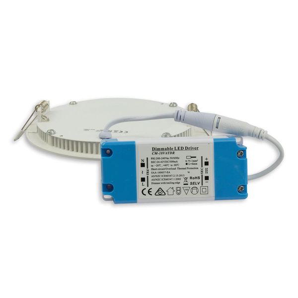 ISOLED LED Downlight, 9W, rund, ultraflach, blendungsreduziert, weiß, warmweiß, dimmbar CRI90