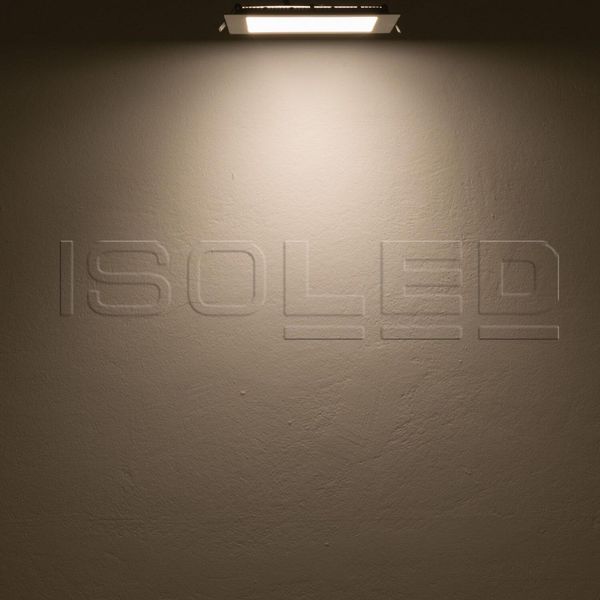 ISOLED LED Downlight, 9W, eckig, ultraflach, blendungsreduziert, weiß, warmweiß, dimmbar CRI90