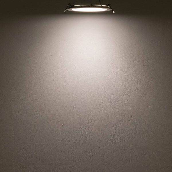 ISOLED LED Downlight, 12W, rund, ultraflach, blendungsreduziert, weiß, neutralweiß, dimmbar CRI90