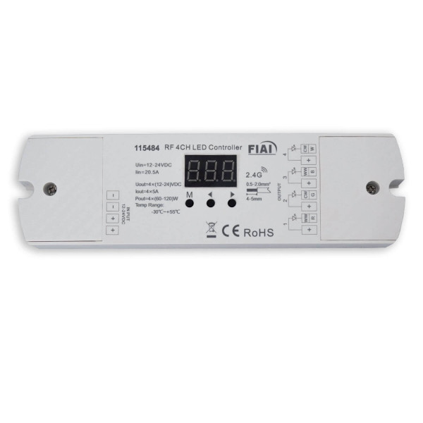 ISOLED LED Funk Mesh 4 Zonen PWM Dimmer, 1-4 Kanal, 12-24V DC, 4x5A