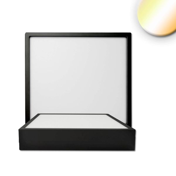 ISOLED LED Deckenleuchte PRO schwarz, 15W, 170x170mm, ColorSwitch 2700/3000/4000K, dimmbar
