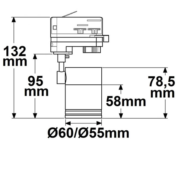 Isoled 3-Phasen Schienen-Adapter Mini für GU10-Spots, weiß matt 115504