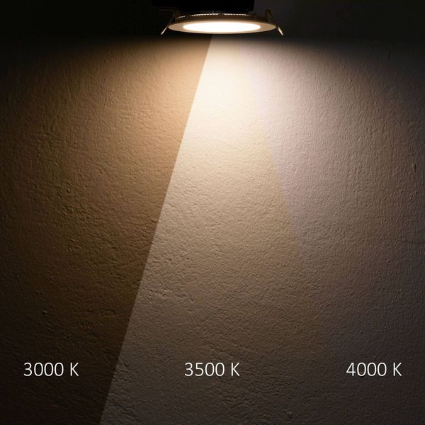 ISOLED LED Downlight, 18W, rund ultraflach schwarz, 225mm, Colorswitch 3000/3500/4000K, dimmbar