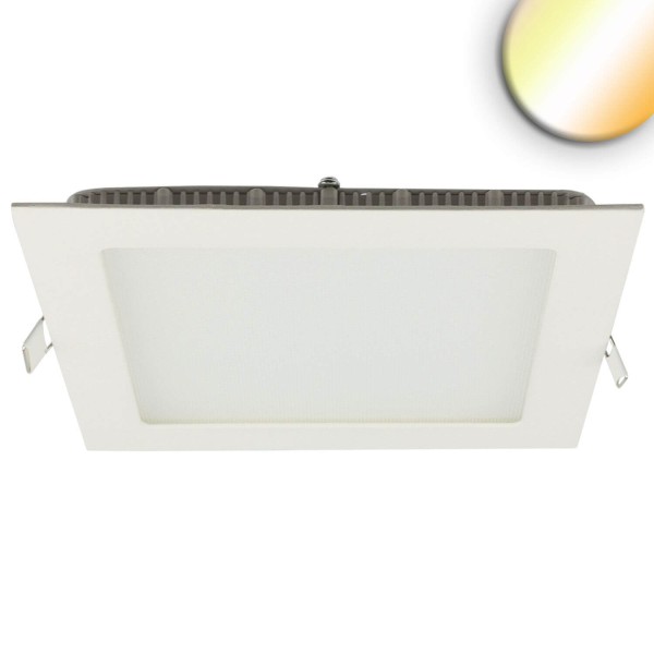 ISOLED LED Downlight, 24W, eckig ultraflach weiß, 300x300mm, Colorswitch 3000/3500/4000K, dimmbar