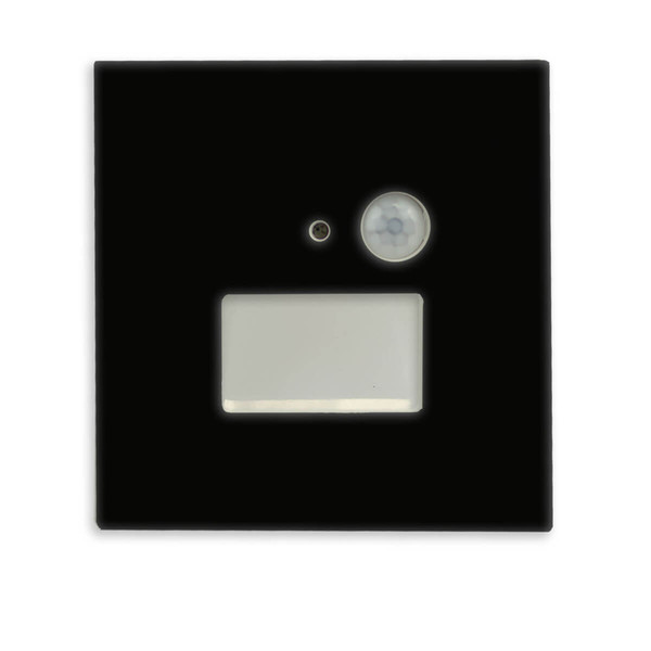 Isoled Cover Aluminium eckig 3 schwarz, für Wandeinbauleuchte Sys-Wall68 mit PIR Sensor 115610