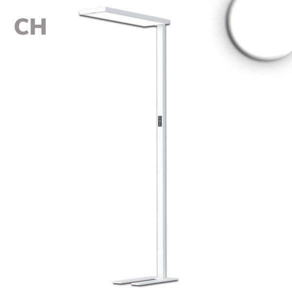 ISOLED LED Office Pro Stehleuchte Up/Down, 80W/20W, Weiß, UGR19, neutralweiß, Touch-Dimm, CH-Stecker