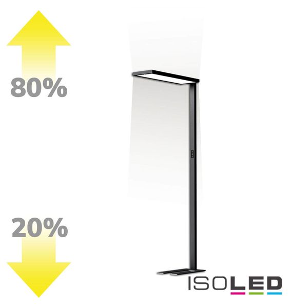 ISOLED LED Office Pro Stehleuchte Up/Down, 80W/20W, schwarz, UGR<19, neutralweiß, Touch-Dimm, CH-Stecker