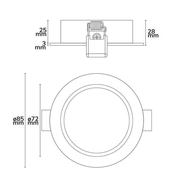 Isoled Einbaurahmen rund, Loch 68mm, weiß, für GU10/MR16 Spots 115692