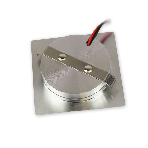 ISOLED LED Möbeleinbaustrahler MiniAMP ALU gebürstet, eckig, 3W, 120°, 24V DC warmweiß 3000K, dimmbar