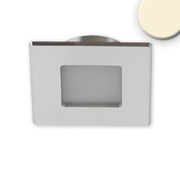 ISOLED LED Möbeleinbaustrahler MiniAMP ALU gebürstet, eckig, 3W, 120°,12V DC warmweiß 3000K, dimmbar