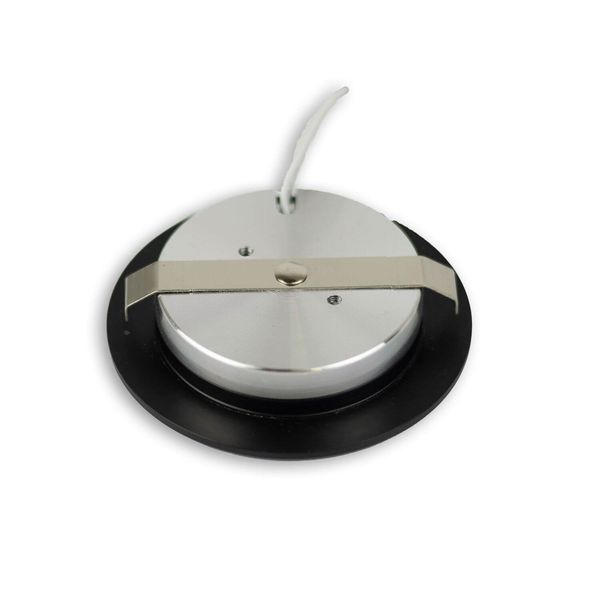 ISOLED LED Möbeleinbaustrahler Mini AMP schwarz, rund, 3W, 120°, 12V DC, warmweiß 3000K, dimmbar