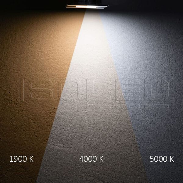 ISOLED LED Möbeleinbaustrahler MiniAMP ALU gebürstet, eckig, 3W, 120°, 24V DC weißdynamisch 1900-5000K, dim