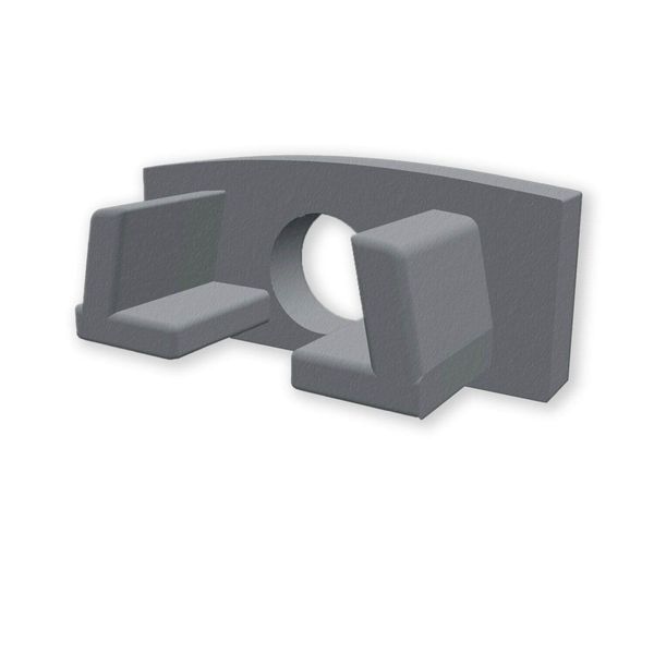 ISOLED Endkappe EC224 für Profil MINI-AB V2, grau, mit Kabeldurchführung, 1 STK