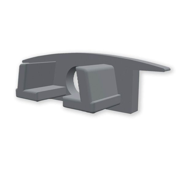 ISOLED Endkappe EC230 für Profil MINI-EB V2, grau, gerade, mit Kabeldurchführung, 1 STK