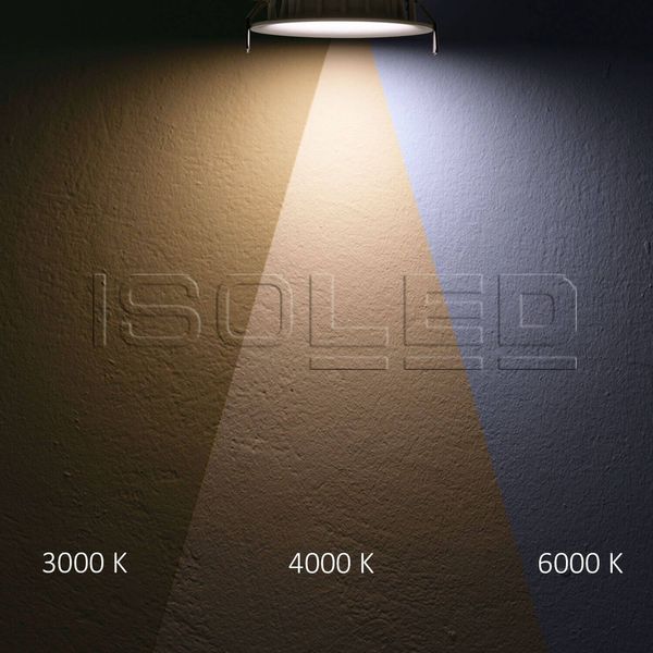 ISOLED LED Downlight Reflektor 12W, 60°, 150lm/W, UGR19, Colorswitch 3000/4000/6000K, dimmbar