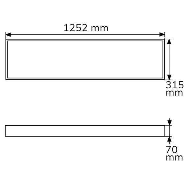 Isoled Aufbaurahmen weiß RAL 9016, Höhe 7cm, für LED Panels 308x1245, steckbare Schnellmontage 116016