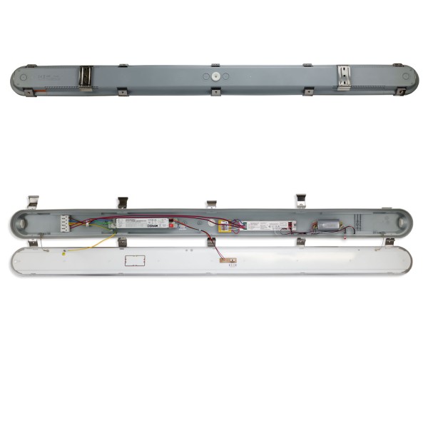 ISOLED LED Feuchtwannenleuchte 150cm mit Notlichtfunktion, IP65, PowerSwitch 35-60W, ColorSwitch 3000-4000-5000K