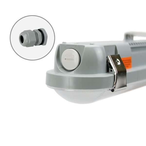 ISOLED LED Feuchtwannenleuchte 120cm mit Notlichtfunktion, IP65, PowerSwitch 25-40W, ColorSwitch 3000-4000-5000K