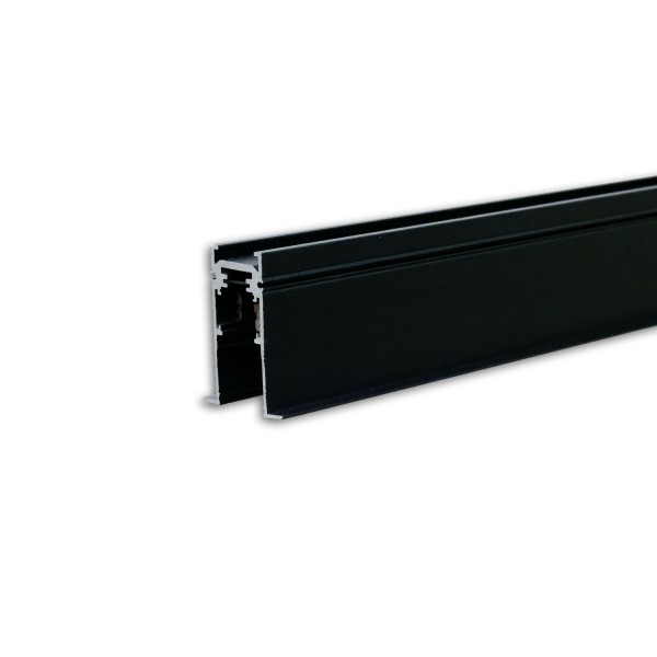 ISOLED Track48 Einbauschiene, schwarz, 200cm, 4-polig, inkl. Endkappen und Schutzcover