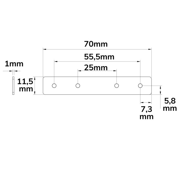 ISOLED Track48 Verbindungsplatte für Trockenbauschiene, 2 Stück