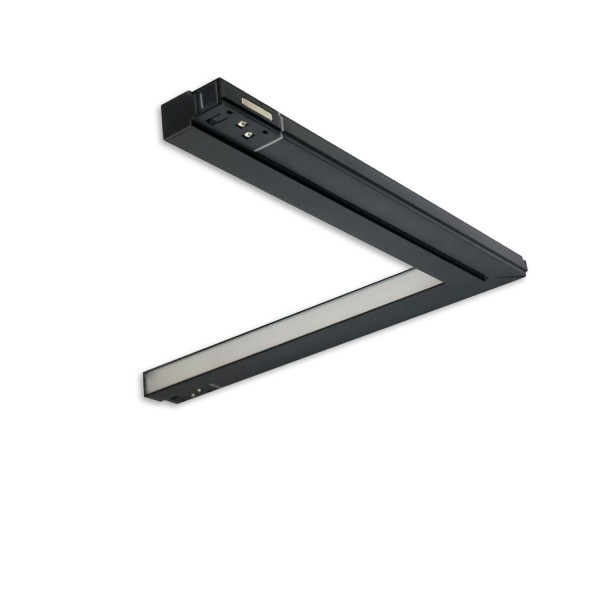 ISOLED Track48 Eckleuchte 90° vertikal schwarz, 20W, 48V DC, 3000K, CRI90, DALI dimmbar