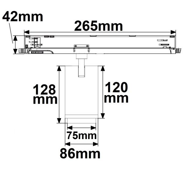 ISOLED 3-Phasen Schienen-Strahler fokussierbar, 42W, 20°-70°, weiß matt, 3000K, CRI92, DALI dimmbar