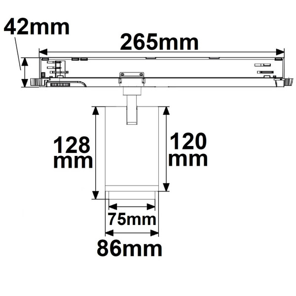 Isoled 3-Phasen Schienenstrahler fokussierbar, 42W, 20°-70°, schwarz matt, 4000K, CRI92, DALI dimmbar 116112