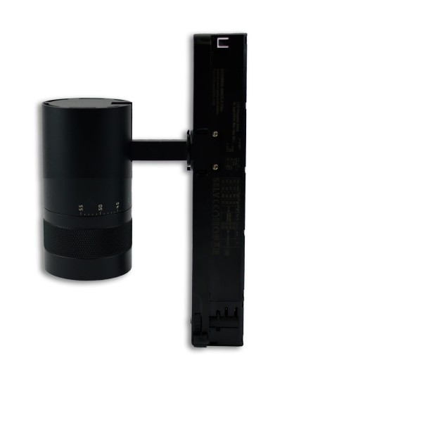 ISOLED 3-Phasen Schienen-Strahler fokussierbar, 12W, 20°-55°, schwarz matt, 3000K, DALI dimmbar