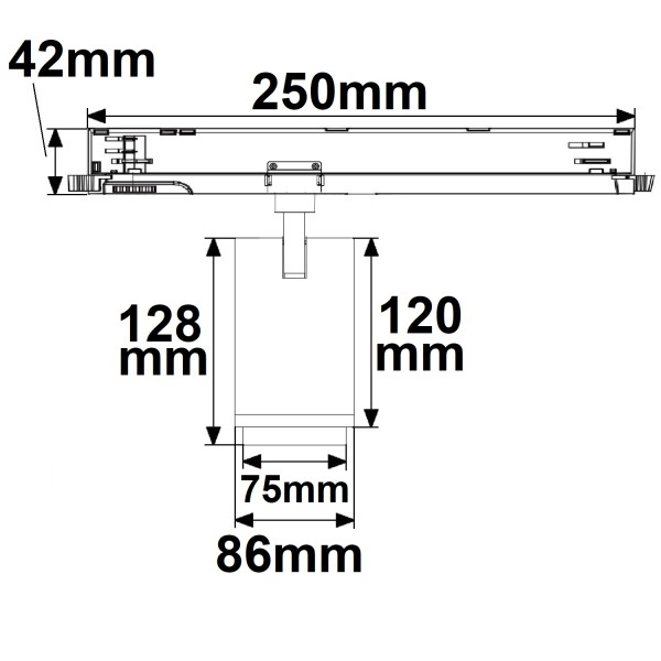 ISOLED 3-Phasen Schienen-Strahler fokussierbar, 42W, 20°-70°, weiß matt, 3000K, CRI92, dimmbar
